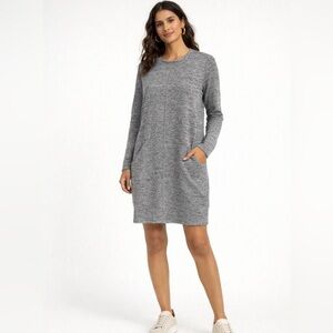 Athleta Heathered Gray Long Sleeve Dress